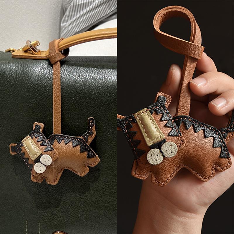Подвеска-сумка Тигр Ручная работа Натуральная кожа Брелок Универсальный Креативная Личность Нишевый Подарок Друзьям Паре Изысканный Подвеска