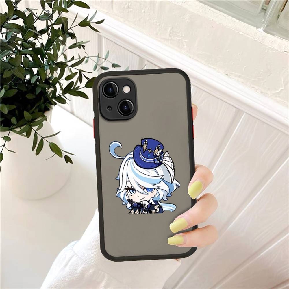 Anime Genshin Impact Phone Case For IPhone 14 11 12 13 Mini Pro Max 8 7 Plus X XR XS MAX Translucent Matte Cover