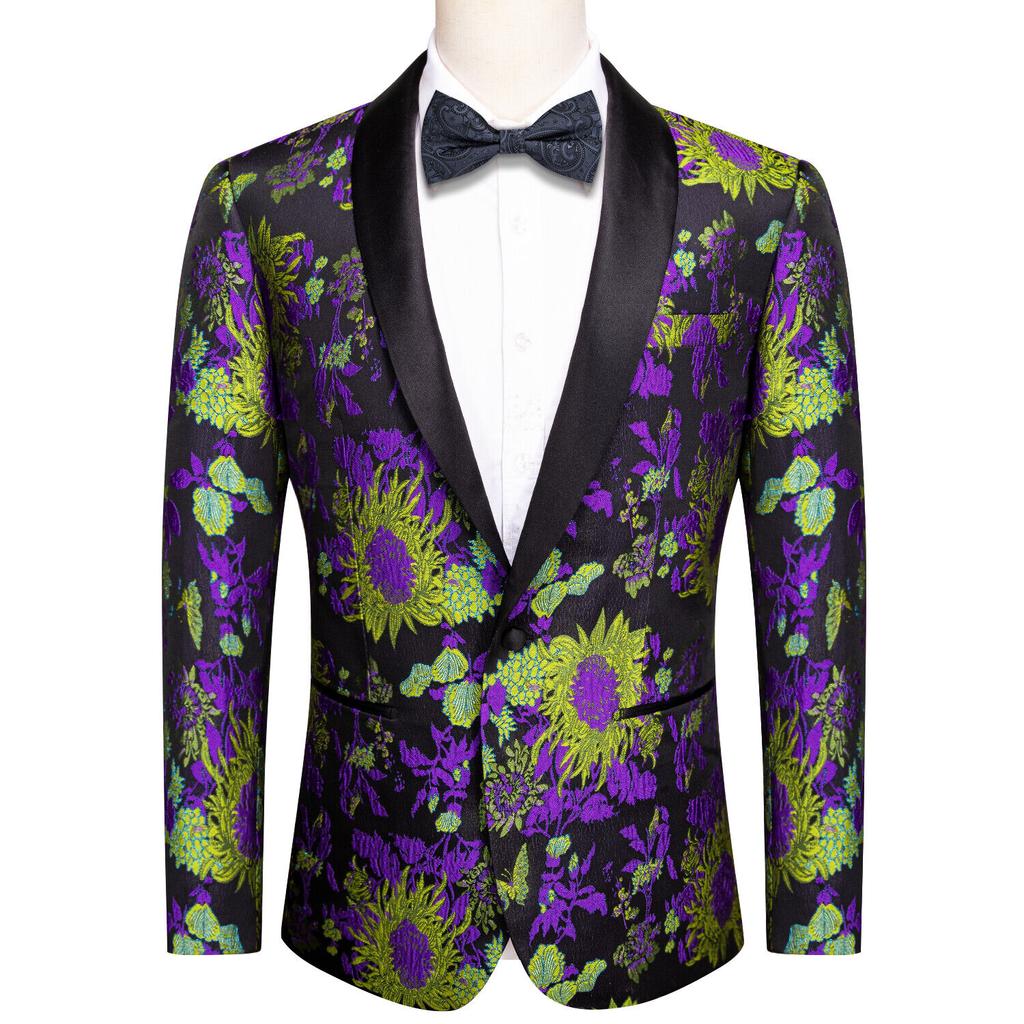 Men's Floral Dress Suit Luxury Embroidered Wedding Blazer Dinner Tuxedo Jacket