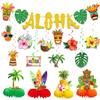 ALOHA Гавайская Тема Летние Украшения для Вечеринки: Баннер, Подвесные спирали и Сотовые украшения