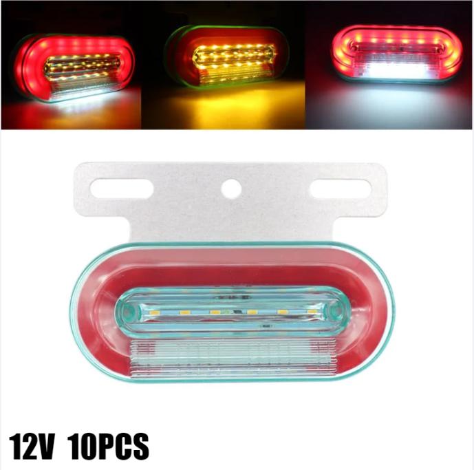 10 шт. 12 светодиодных боковых габаритных огней, сигнальные лампы, предупреждающие задние фонари, 3 режима, для прицепа, грузовика, кемпинга, светодиодные лампы для автомобиля 12 В/24 В