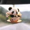 New Cute Tea Cup Panda Pendant Car Decoration Animal Pendant Acrylic Christmas Pendant Decoration