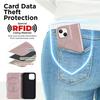 For iPhone 13 mini 5.4 inch RFID Blocking Phone Case Card Holder Stand Phone Leather Cover Compatible with MagSafe