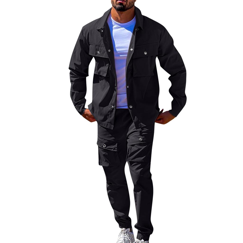 Мужской однотонный модный повседневный комплект, легкая мужская повседневная куртка-костюм