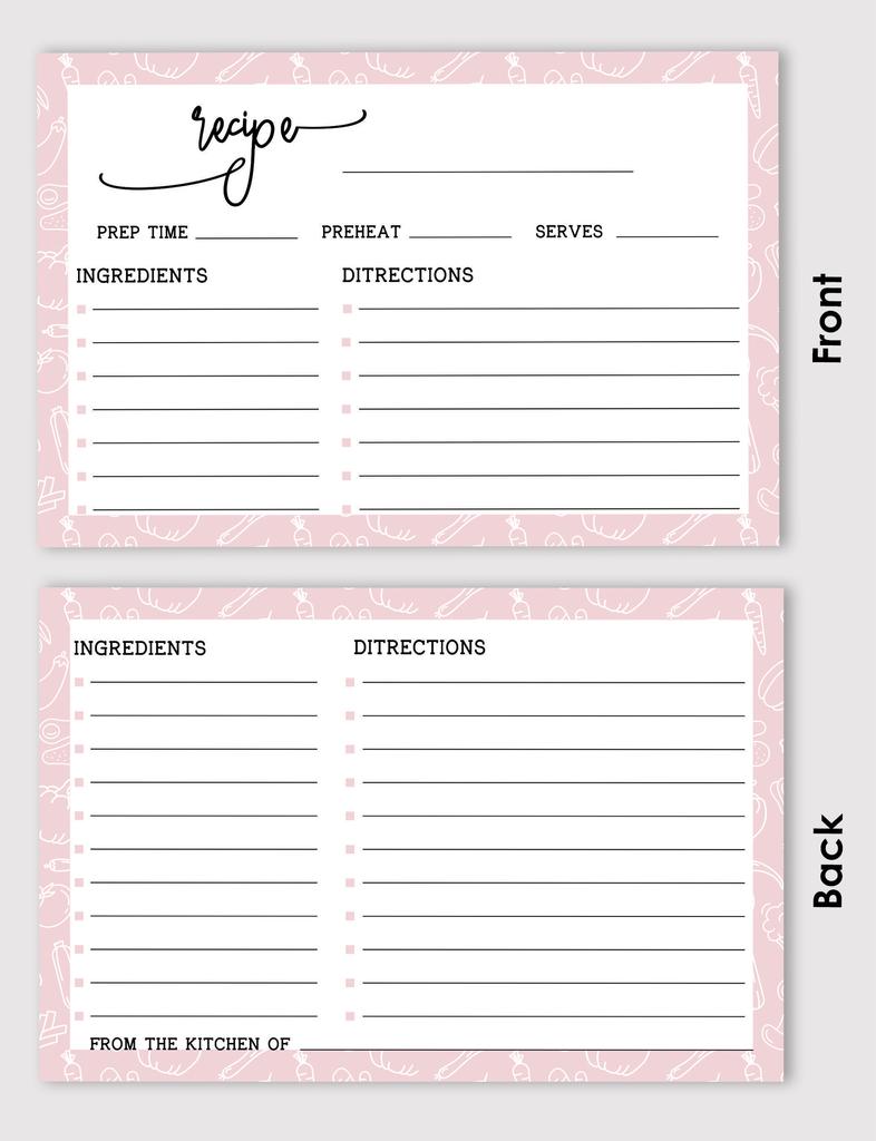 Inkdotpot 4x6 Inch Recipe Cards (Set of 50) , Thick Double Sided Premium Card Stock- Modern Style White Recipe Notecards