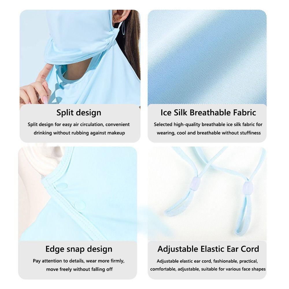 UV Protection Summer Face Scarves Sun Proof Windproof Bib New Ice Silk Mask