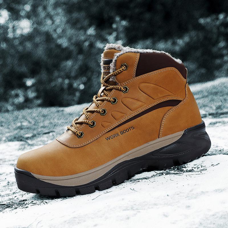 Зимние ботинки мужские кожаные повседневные туфли для кемпинга на открытом воздухе водонепроницаемые рабочие инструменты мужские ботинки кроссовки Botas