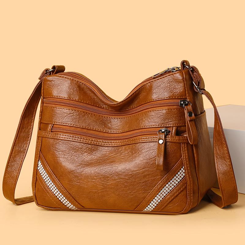 Женская сумка многослойная сумка для мамы ретро большая вместительная сумка через плечо