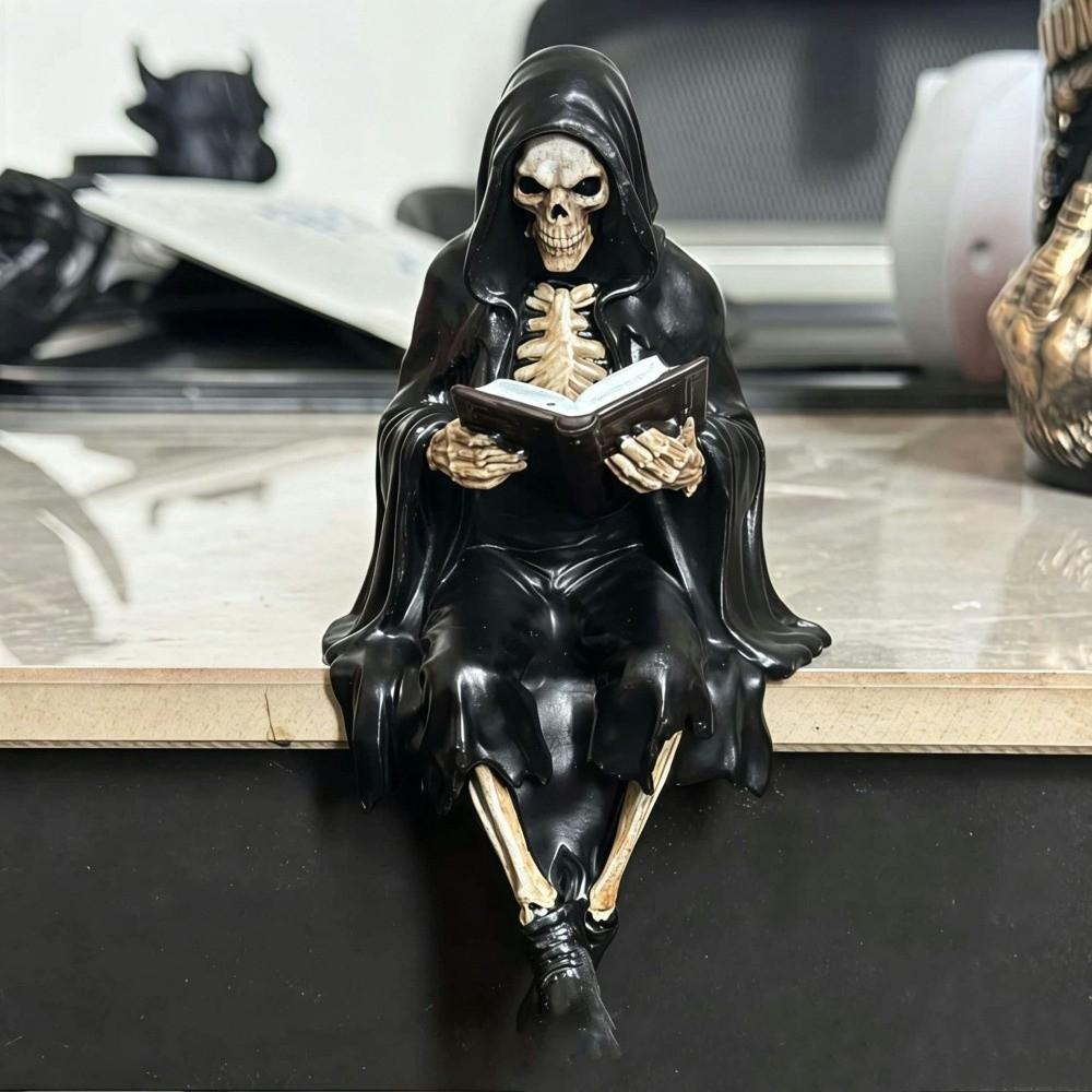 Decoration Reading Men Statue Halloween Desktop Ornaments Creative Skeleton Figurine  Home Decor