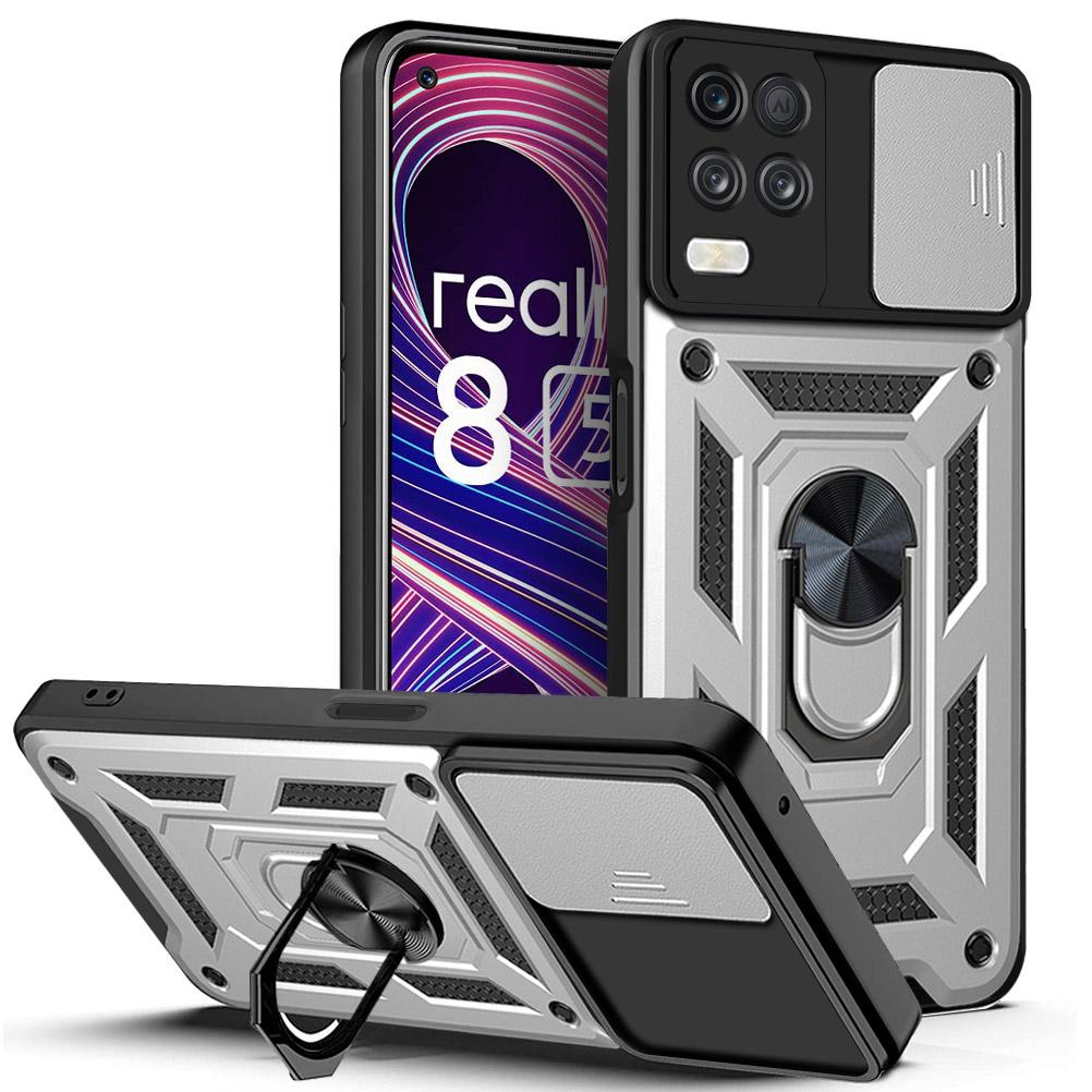 Чехол для Realme 8i Чехол Realme 8 Чехол для Realme 8 Pro 8s 5G 8i Магнитное кольцо-держатель Бронированный чехол для телефона Защитная задняя крышка со сдвижной защитой камеры