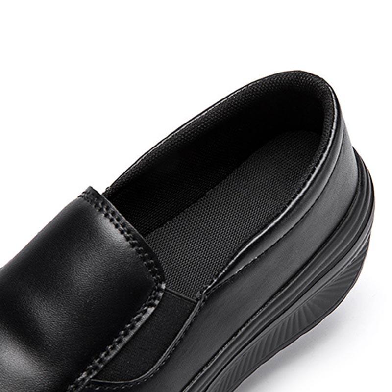 Женская кожаная обувь, качели, рабочая обувь для медсестер на платформе