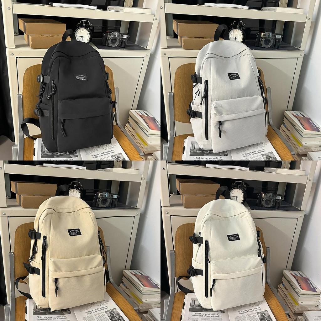 Минималистичный рюкзак, разработанный с однотонным дизайном и принтом с буквами, для подростков