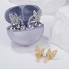 Серьги-клипсы со стразами в виде банта Аксессуары 1 пара DIY Открытые ушные украшения Блестящий дизайн для модных наушников Девочки
