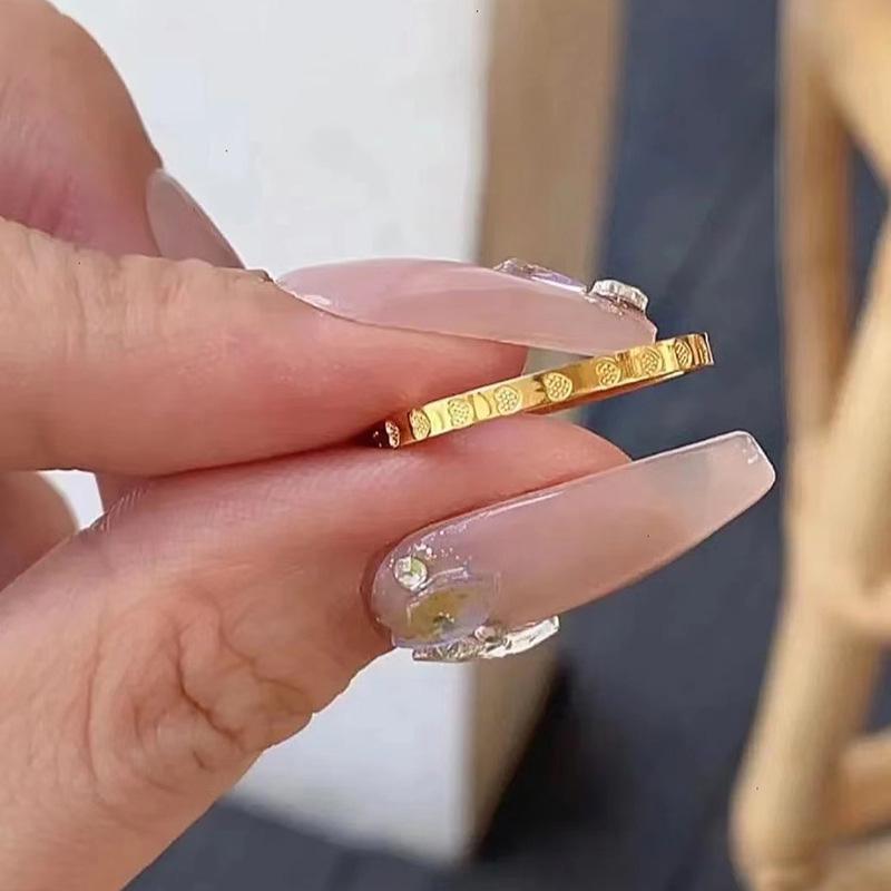 Titanium Steel Ring for Women Love Heart Gold Color Rings Simple Wedding Jewelry Female Party Accessories Lover Gifts