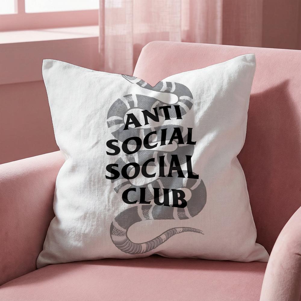 A-Anti Social Social Club Наволочка Многоцелевая Наволочка для Подушки для Дома и Автомобиля - Двусторонняя, Мягкая и Прочная для Повседневного Использования