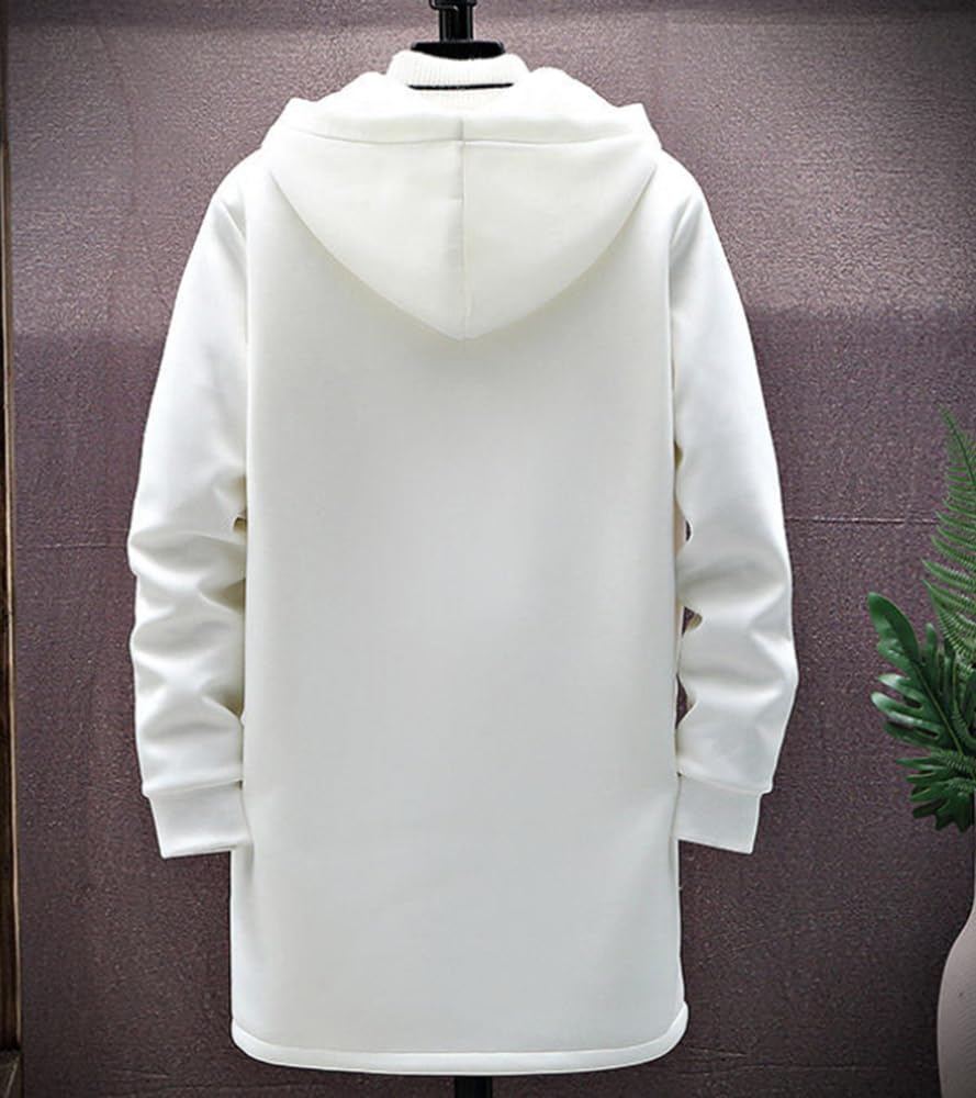 Длинный большой свободный флисовый боа на молнии с застежкой-молнией, холодный боа [foveitaa] Мужское пальто, осенне-зимняя одежда, парка, размер, посадка, пальто, парка, кардиган, пальто, вверх,