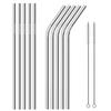 304 Stainless Steel Straw Set: Includes Straight and Elbow Straws for Beverages, Coffee, Milk Tea, and Bar Use.