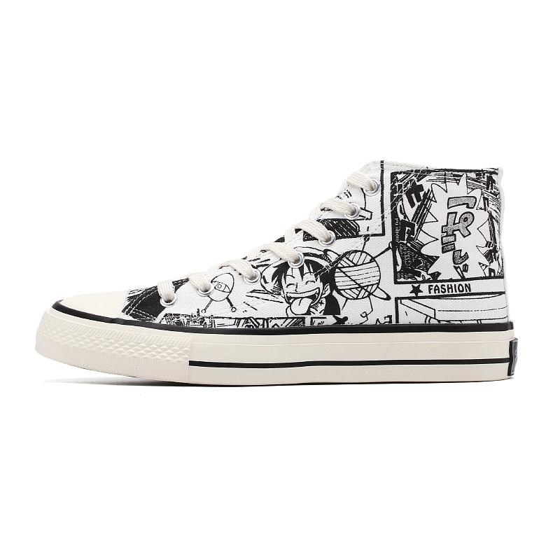 Повседневная мужская обувь Tide One Piece Cartoon High And Low Top Canvas Shoes Men Board Shoes Men