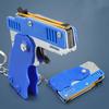 Mini Rubber Bands Shoot Gun Alloy Material Multi Function 6 Colors Key Chain Collapsible Funny Mini Gun Toys For Kids