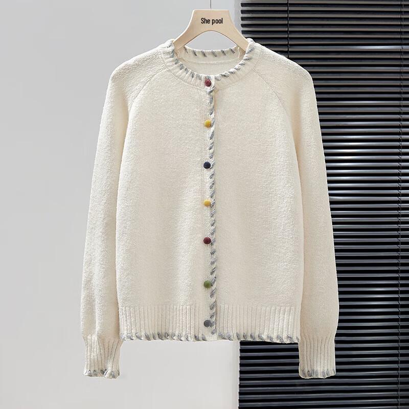 Women's Cozy Wool Blend Round Neck Knitted Cardigan