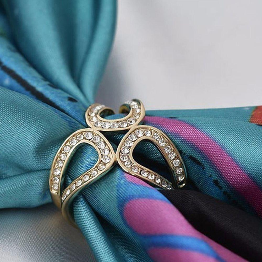 Кристалл крест для девочек Стразы Женщины шарф пряжка шарф кольцо шаль клипса корейская брошь булавки