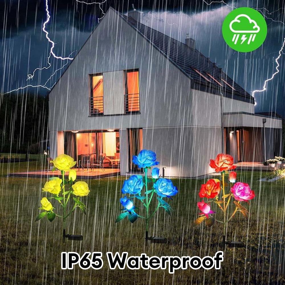 5 головок солнечных фонарей, наружные декоративные солнечные садовые светильники, лампа для газона в виде цветка розы для двора, патио, садового декора