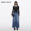 MISS SIXTY Women's Sun Protection Retro Slit Denim Long Skirt