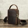 Genuine Leather Men Small Shoulder Bag Vintage Crossbody Messenger Bag With Phone And Card Holder Handbag