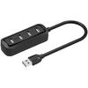 Концентратор USB 2.0 - VENTION - 4 порта - Черный - 0,15 м - Быстрое подключение