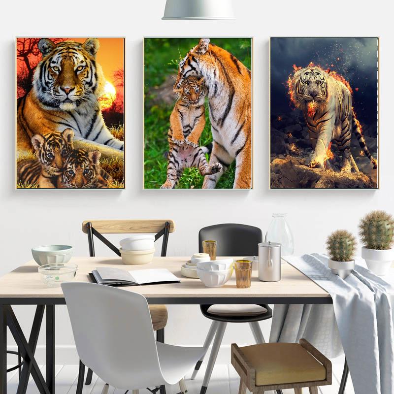 Аниме-тигр в романтическом стиле с рисунком Ever Moment, плакаты и принты 35x35 см