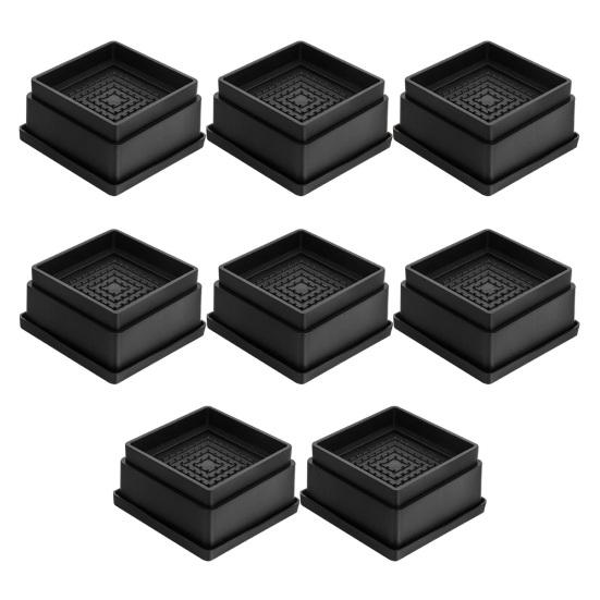 4/6/8Pcs 1/2-Inch Square Furniture Riser Heavy Duty Bed Riser Adjustable Stackable Anti-slip Table Desk