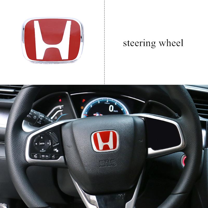PLXI9 Car Front Hood Emblem Logo Rear Trunk Badge For Honda 2006-2025 Civic FIT HRV Vezel Avancier Accessories