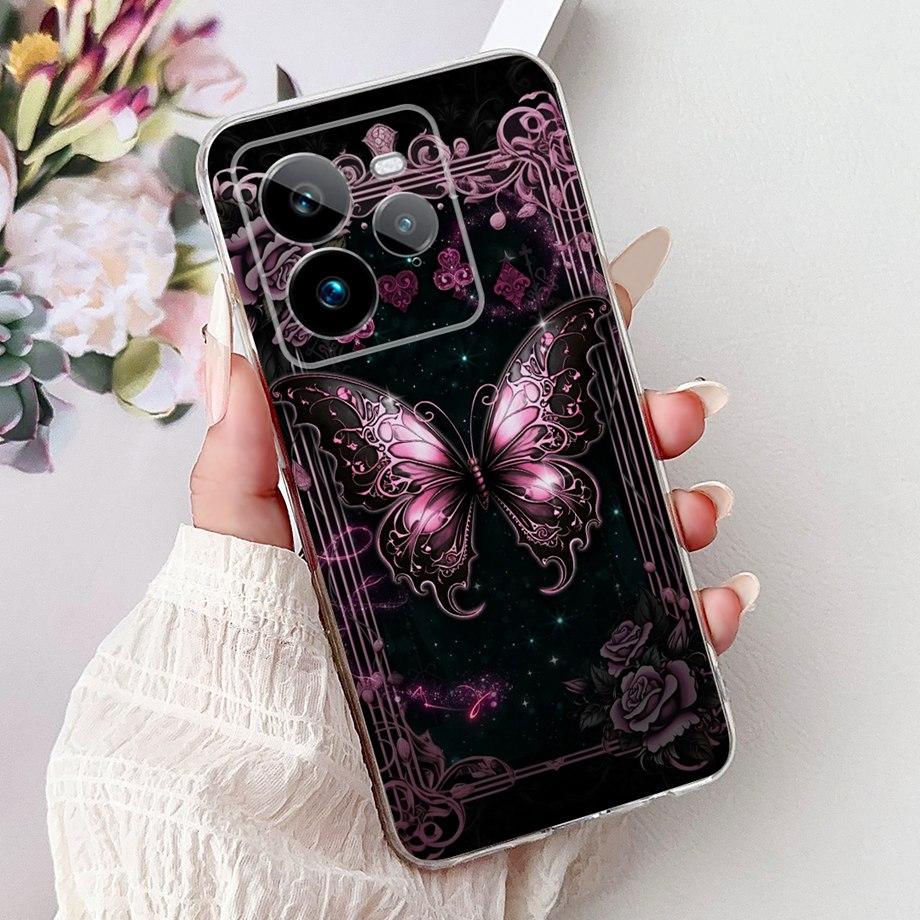 Soft Liquid Silicone Back Cover For Realme GT7 Pro RMX5011 Phone Case Marble Gothic Style Cartoon Bumper Shell Realme GT 7 Pro