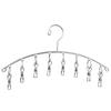 Clothes Hanger 8 Clips Stainless Steel Windproof Clothespins Clothes Drying