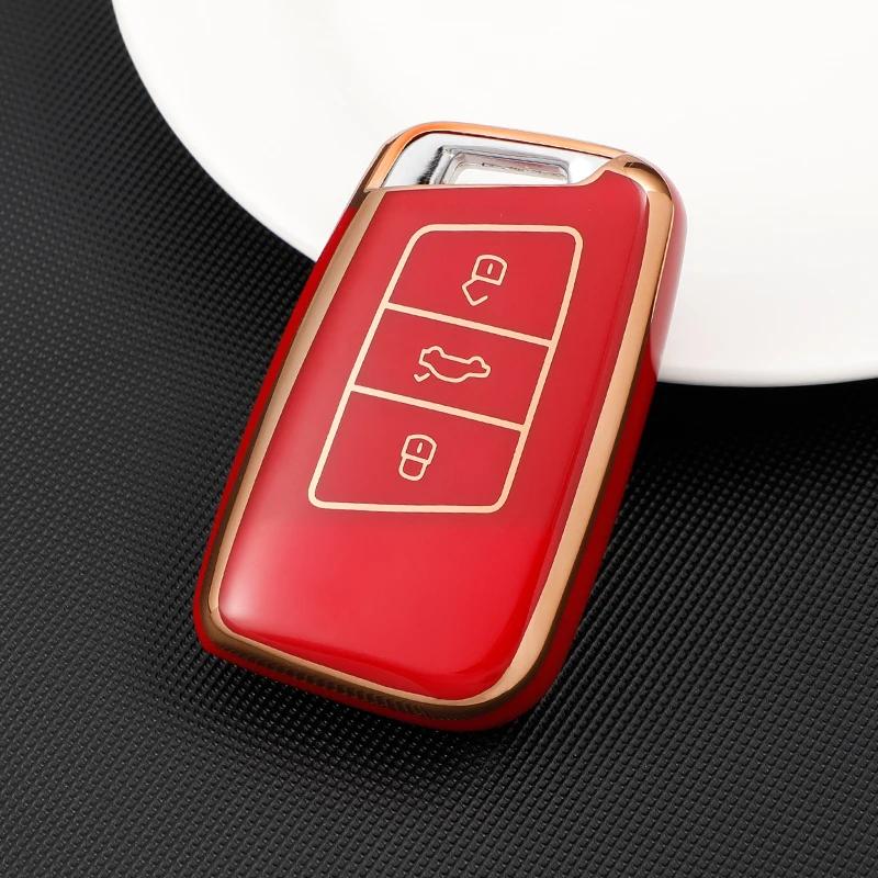 Soft TPU Car Remote Key Case Cover Shell For VW Volkswagen Passat B8 Magotan For Skoda Kodiaq Superb A7 Smart Keyless