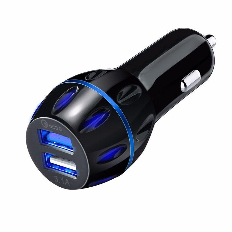 Двойное USB-зарядное устройство для автомобиля с поддержкой быстрой зарядки QC 3.0 Qualcomm Quick Charge 3.0 Для iPhone, GPS, Samsung