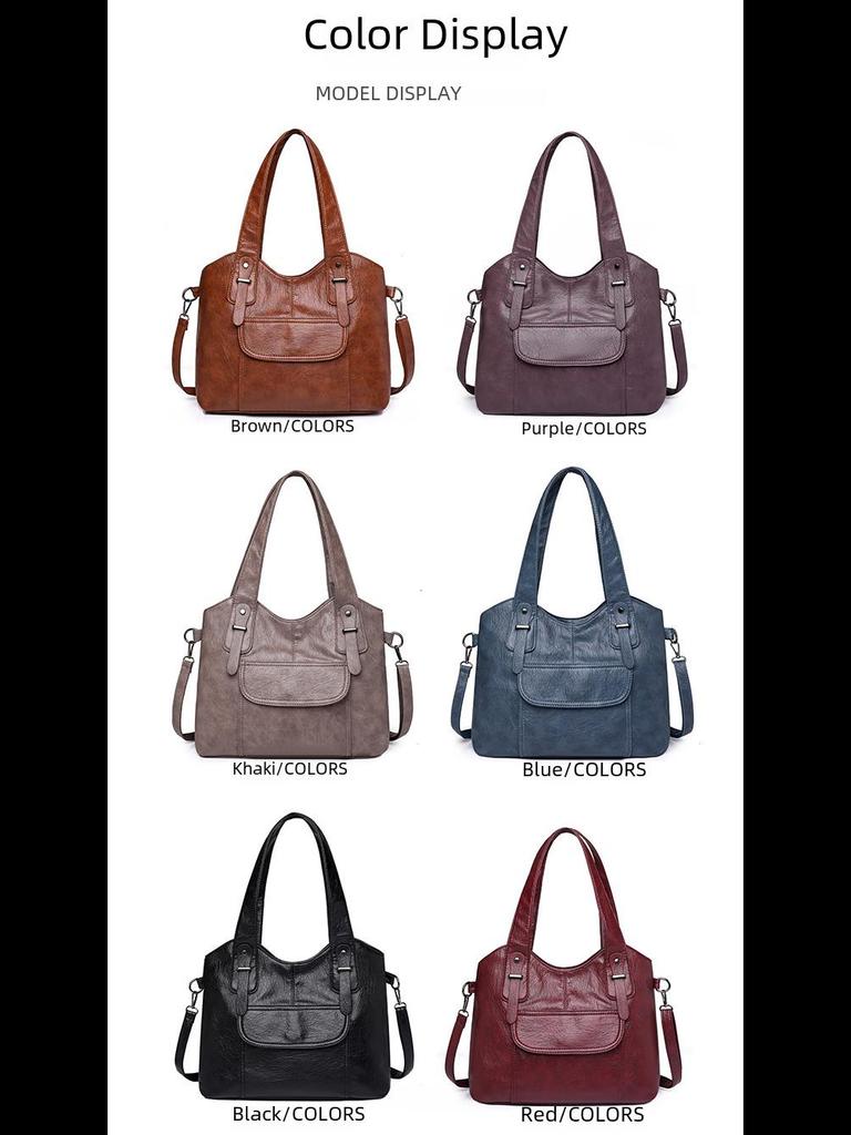 Модная зимняя сумка через плечо из мягкой кожи для женщин среднего возраста