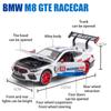 1/24 Scale M8 GTE Racing Diecast Car Model Toy, Pull Back Toy Vehicle with Sound and Light for Kids Toddler Boys Girls Gift Collection