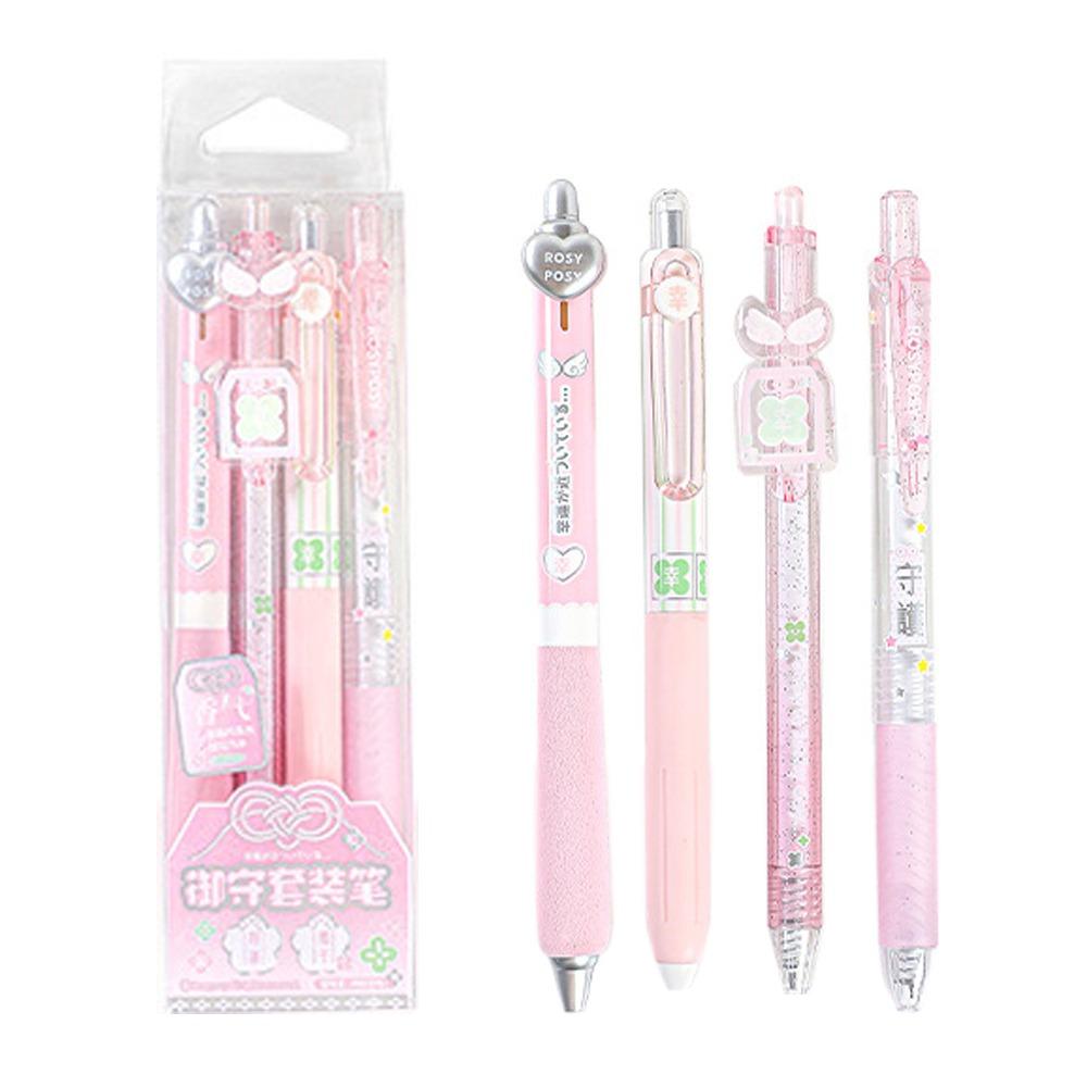 4Pcs 0.5mm ST Nib Press Neutral Pen Black Ink Error Correction Pen School