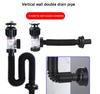Stainless Steel Universal Drain Pipe Wash Basin Drain Pipe Kitchen Toilet Deodorant and Leak-proof Accessories Complete Set