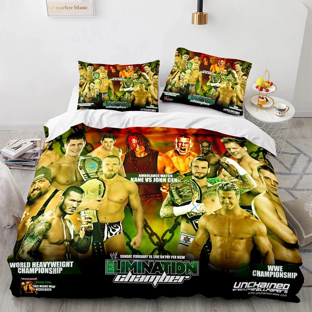 2025 WWE RAW Single Double Wrestling Bedding Set Queen King Size Duvet Cover For Boys Bedroom 3D Print Quilt Cover Pillowcase