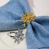 1/2/6 шт. Золотое металлическое кольцо для салфеток Декор из искусственного жемчуга Дизайн «Снежинка» Зимние держатели для салфеток Свадьбы Вечеринки Декор стола