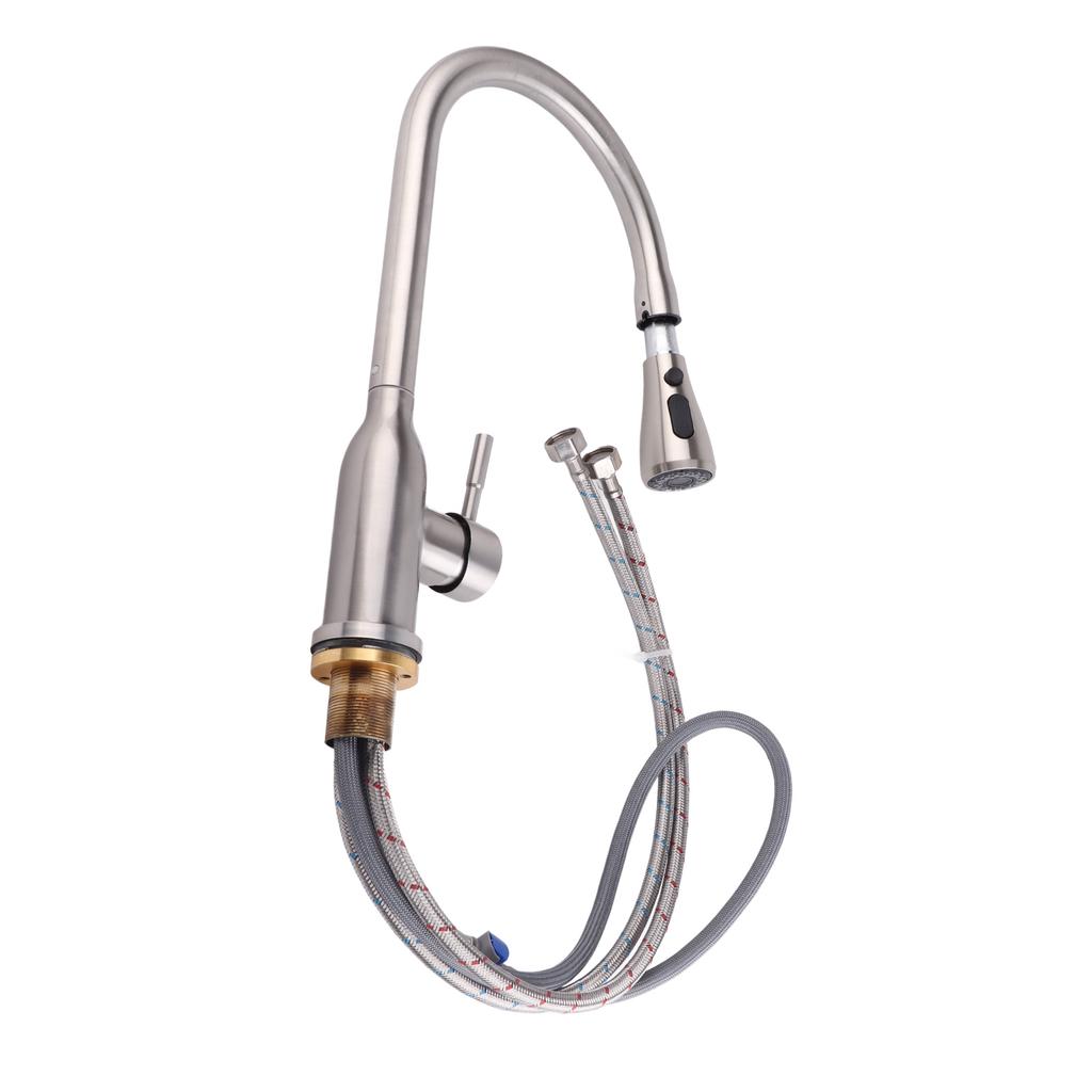 G1/2 кухонный смеситель с одной ручкой, смесительный кран для холодной и горячей воды с выдвижным распылителем