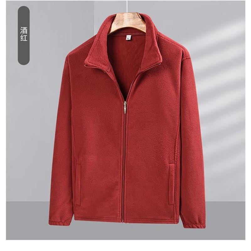 Fleece Jacket Men's Autumn and Winter Handsome Casual Polar Fleece Thickened Warm Couple's Large Size Loose Sweatshirt