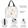 Cartoon Cat Design Portable Insulated Lunch Bag Waterproof Cute Kitten Animal Pattern Tote Bento Bag Lunch Tote