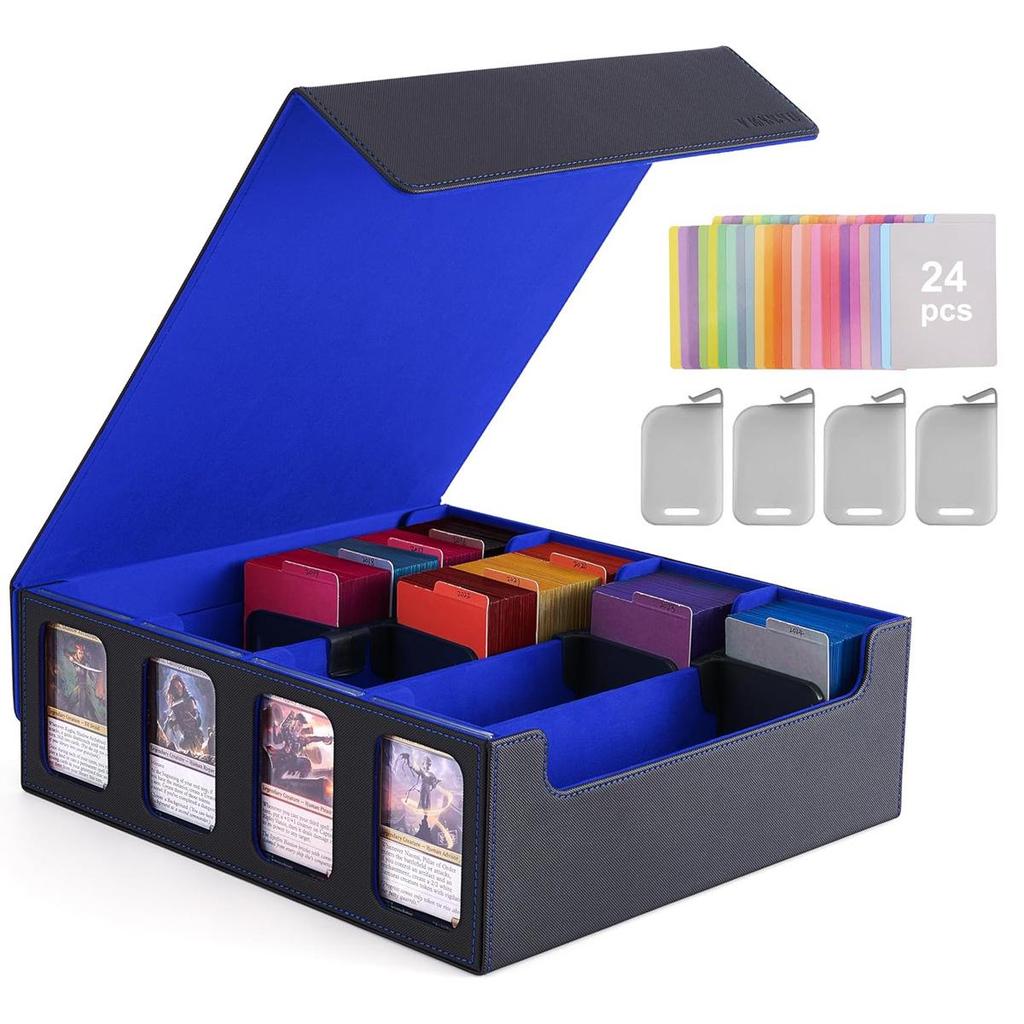 Четырехрядный PU кожаный бокс для хранения карт с бриллиантами с двойными окошками для Pokemon и Три королевства