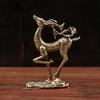 Brass Deer Statue Home Decoration Accessories Copper Office Desk Decor Ornaments
