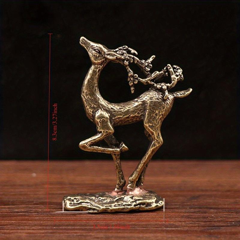 Brass Deer Statue Home Decoration Accessories Copper Office Desk Decor Ornaments