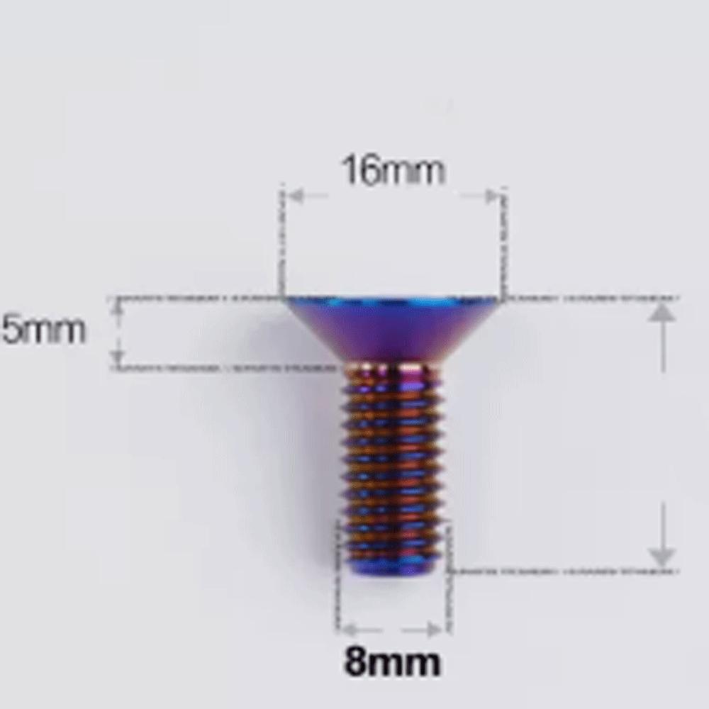 1 PC M8 p1.25mm 20 25 30 35 40 45 50 60mm GR5 Titanium Alloy Countersunk Screw Bolt Flat T40 Torx Head For Motorcycle Bike