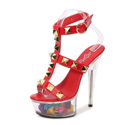 Серия 190, каблук 15 см, платформа 4,5 см, светодиодная светящаяся обувь для ночного клуба, босоножки на прозрачном каблуке, цветок ивы, гвоздь, крутой LFD